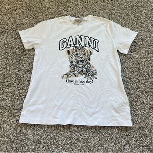 Ganni White Graphic T-Shirt